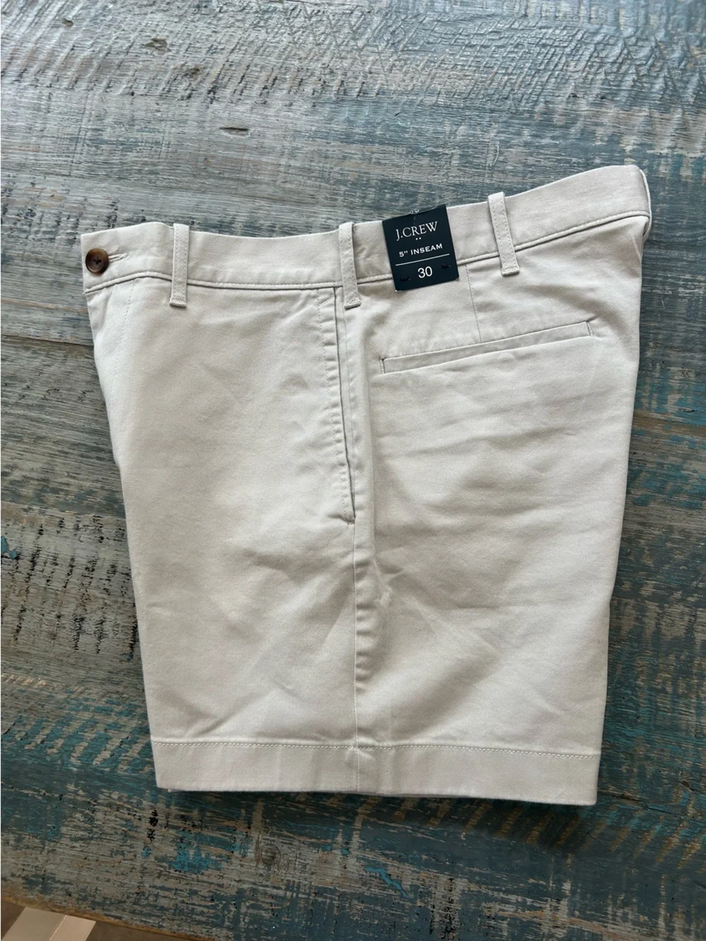 J. Crew Men's Flat Front Chino Shorts in Light Tan Stone Color